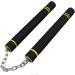 Steel Chain Safe Foam Rubber Training Nunchakus for Kids & Beginners | Martial Arts Set - 2 Pcs Black+Yellow - Buy Online on GoSupps.com