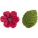 Dekora - Box of 8 Fuchsia Sugar Flowers and 5 Green Leaves - Edible Cake Toppers - Sugar Cake Decoration - Birthday Sugar Cake Decoration - Buy Online on GoSupps.com