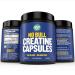 Creatine Monohydrate Capsules - Faster Recovery, Increase Muscle Volume, Strength, Power - Micronized for Fast Absorption - 4200 milligrams Pure Pharmaceutical Grade, 240 Capsules - Raw Barrel