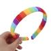 LYWYOUDDKH Women Autumn Wash Face Plush Headband Rainbow Striped Elastic Styling Hairband - L#