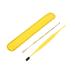 Ear Cleaner Set - 2 Pcs Metal Ear Cleaning Tools with Storage Bag and Brush (Yellow) - Buy Online on GoSupps.com