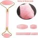 Jade Roller & Gua Sha Face Roller Rose Quartz Massager Facial Beauty Roller Skin Care Tools for Face Eyes Neck Reduce Wrinkle and Dark Circle (Pink B) - Buy Online on GoSupps.com