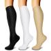 Aidexnba Compression Socks for Women & Men (3 pairs) - Best Support for Nurses Running Hiking Recovery Athletic 05 Black/White/Nude Small-Medium
