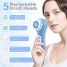 Palwin IPX7 Waterproof Facial Cleansing Brush with Red/Blue Light | 5 Brush Heads, 3 Speed Modes | Exfoliating & Deep Cleansing | USB Rechargeable - Buy Online on GoSupps.com
