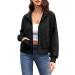 Ebifin Women's Zip Sweatshirt - Lightweight Hoodless Jacket for Autumn & Summer | Black L with Pocket - Buy Online on GoSupps.com