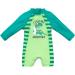 BONVERANO Baby Boy One Piece Long-Sleeved Clothing UV Protection 50+ Swimsuit with One Zip Dinosaurs 18 Months