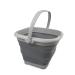 SAMMART Collapsible Plastic Bucket - Foldable Tub - Portable Fishing Water Pail - Space Saving Outdoor Waterpot (Grey, 8.5L Square) Gray 8.5L Square