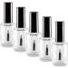 NAILFUN 5 pieces nail polish bottle empty 15ml clear (NF-18) with black lid and brush