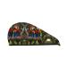 Colorful Parrots On Tree SamLng Coral Velvet Dry Hair Cap Perfect for Home Travel Pool Parties Beaches Baths and More