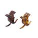 Parcelona French 3 Teeth Savana and Tortoise Shell Set of 2 Fish Style Ponytail Holder Strong Grip Jaw Hair Claw Clip Clamps