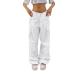 Parachute Pants Y2K Women Cargo Pants Baggy Cargohose Track Pants Streetwear Vintage Jeans Pants 90s E-Girl Streetwear Cargo Pants Y2K Sports Pants Lang 07-White M