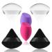 6 Pcs Makeup Sponge Set Triangle Powder Puff and Beauty Blender Make Up Sponges for Face Velour Powder Puff for Loose Powder Mineral Powder Foundation Makeup Tools-Red/Purple B/W+Red/Purple