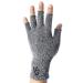 VITAL SALVEO Fingerless Recovery Gloves Stretchy Hands Office Unisex Half Finger Typing Texting Circulation Gloves (Pair) Light Grey Small/Medium