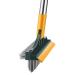 Floor Brush Indoor/Outdoor Broom 3 in 1 Stiff Bristles Floor Scrub Brush with Squeegee & 38in Long Handle Sweeping Brush for Cleaning Kitchen Bathroom Patio Wood Stone Tile Floor