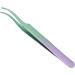 Eyelash Extension Tweezers | Curved Travel Tweezers in Purple & Green Gradient | Ideal for Professionals - Buy Online on GoSupps.com