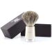 Premium Ivory Shaving Set for All Genders - Badger Hair Brush Black Razor Stand & Double Cutter - Buy Online on GoSupps.com