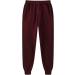 Men's Winter Fleece Tracksuit Set - LowProfile Hoodie Sweatshirt & Sweatpants in Wine, Size Large - Buy Online on GoSupps.com