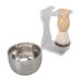 Shanrya Shaving Brush Bubble Bowl Kit Men Shaving Brush Set Stainless Steel Bowl Good Softness Comfortable Bristles for Home