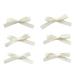 Muloo 6pieces Mini Bowknot Shape Hairpins Hot Girls Ribbon Bowknot Hair Clip Makeup Hair Clip for Woman Ponytail Hair Clip Beige