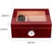 Desktop Cigar Humidor Case Glasstop Cigar Storage Box Cherry Finish with Hygrometer and Humidifier Holds 50 Cigars - Buy Online on GoSupps.com