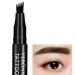 Four Forked Liquid Water Eyebrow Pencil 3D Simulation Native Eyebrow Natural Anti Sweat Eyebrow Pencil Four Colors (Color : 04)