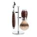 M hle Razier set 3-part shaving brush with Silberspitz Dachsupf manual work 5-blade razor compatible with Gillette Foot Stand made of metal chrome-plated handles made of eBonit/metal chrome