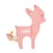Nuckel chain made of Musselin pendant for a ply chain personalized with desired names motifs duck and deer.For babies boys girls.(Rosa Reh)