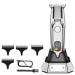 Hair Clippers Cordless professional LED display hair trimmer for men barber shop hair clipper powerful electric hair cutting miachine(Silver)