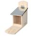Navaris Squirrel Feeder for Outdoors - Pine Wood House with Metal Roof for Squirrels - Durable Feeding Station for the Garden Backyard