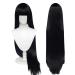 wxypreey Black Long Straight Hair Wig for Anime Cosplay Wig Halloween Costume Wig Black long straight wig