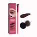 4D Hair Stroke Brow Stamp Brush, Eyebrow Hair Stroke Brush, Multi-Function Eyebrow Brush Ultra-thin Angled Realistic Eyebrow Brush & Eyebrow Cream Makeup Brush Set (Taupe)