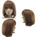 BGHJUE Ms Short HairShort Haircurly Realistic Fluffy Face Wig Bob Head Short Hairpieces Darkbrown Light Brown