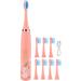 Electric Toothbrush for Adults & Kids - 4-Speed Whitening 8 Brush Heads USB Rechargeable Waterproof Pink - Buy Online on GoSupps.com
