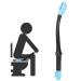 Toilet wiper help toilet aid easy Wipe long handle achieve comfort toilet paper wiping aids Self-help wipers with great reach for the older pregnant person in the blue 1 piece (1 Pack)