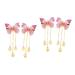 FOMIYES 2 Pairs Hanfu Butterfly Headdress Kimono Hair Accessories Kids Fabric Hairpin Tassel Hair Clips Han Chinese Costume Accessories Metallic Hair Clips Child Alloy Decorate Dense