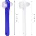 EXCEART 2pcs Dual Heads False Teeth Brushes - T-Shape Denture Cleaning Tool (White + Blue) - Buy Online on GoSupps.com