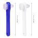 SUPVOX 2PCS False Teeth Brushes - Two-Side T-Shape Denture Toothbrush (White + Blue) - Buy Online on GoSupps.com