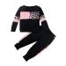 ZOEREA Baby Girl Clothes Set Long Sleeve Fashion Leopard Sweatshirt Tops + Harem Pants Infant Newborn Girls Spring Fall Outfits Sets 3-4 Years Black