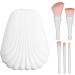 Daily Use With Mirror Box Makeup Brush Beauty Tools Shell Mini Travel(White) - Buy Online on GoSupps.com