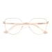 Okh blue light filter glasses women women cateye metal glasses cat eye anti -glare with spring hinge bling decoration for computer games read gold khaki