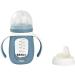 BEABA 2-in-1 Glass Baby Bottle & Training Sippy Cup 7oz - Soft Silicone Nipple, Sippy Spout - Rain | Baby Toddler Learning Cup - Buy Online on GoSupps.com
