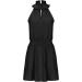 Sleeveless Off-Shoulder Black Dress - Women's Sexy Halter Mini Dress for Summer, X-Large - Buy Online on GoSupps.com