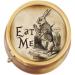 Eat Me Rabbit Wonderland BRASS Round Pill Box