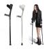 Crutches for Adults Ergonomic Handle Forearm Crutches Adjustable Crutches Foldable Crutch Lightweight Aluminium Portable Lightweight Handicapped and Disabled Users Decorate Lucky Star Black 1 pcs