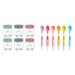 Kilner Kids Set of 6 190 ML Glass Jars Grey purple & Munchkin Soft Tip Toddler & Baby Spoons Baby Weaning Spoons Set with Ergonomic Handles 190ml + Soft Tip Toddler & Baby Spoons