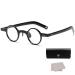 TR Retro Round Reading Glasses for Women Men Anti Blue Light Computer Reading Glasses Comfortable Mini Glasses 3.0x Black