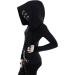 Womens Goth Punk Chain Strap Hooded Crop Top Black Sweatshirt - Buy Online on GoSupps.com