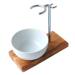 DOM shaving brush holder CLASSIC made of olive wood with porcelain bowl round 8.5 cm