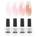 VNICESLI UV nail polish nature gel 4 Pack translucent jelly crystal semi-permanent gel lacquer translucent milky pink natural nude colors gel nail polish manicure diy kit 4 x 10ml jelly milky pink natural nude c