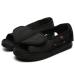 Summer Outdoor Elderly Lightweight Rubber Sole Anti Slip Diabetic Slippers for Men Indoor Casual Breathable Comfy Diabetic Shoes Adjustable Easy On/Off Cushioning Mens Diabetic Shoes Plantar Fasciitis 6.5 Black